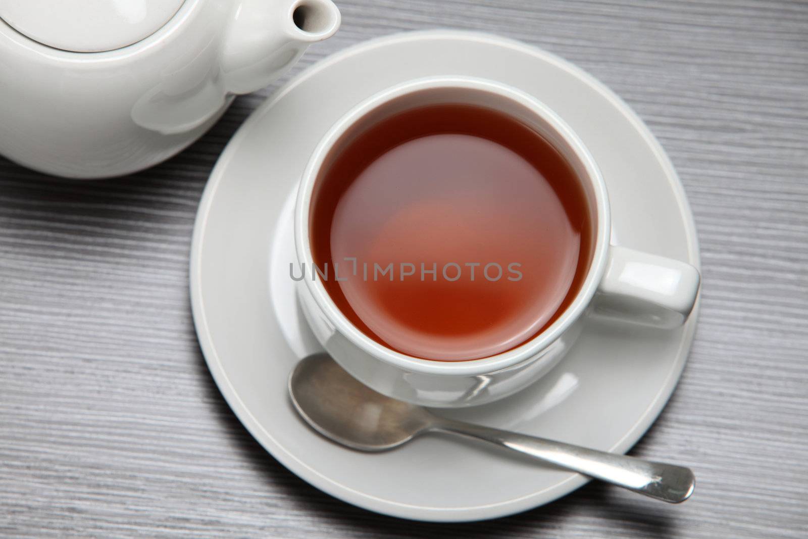 close up of the cup with hot tea