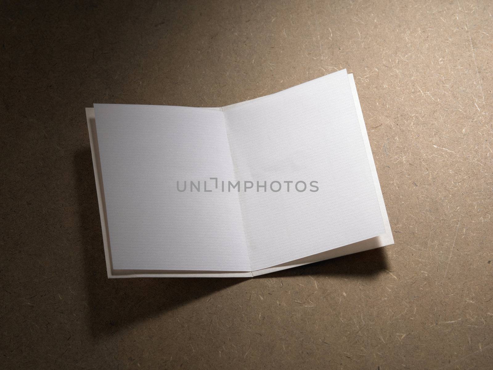 blank card on the brown color table