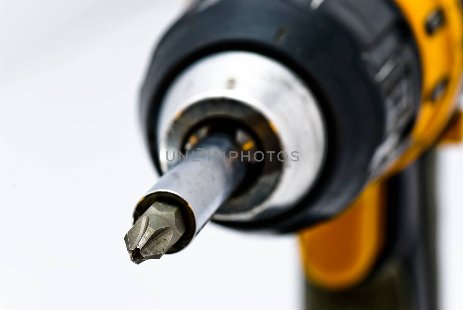 A closeup of the bit of a screwdriver