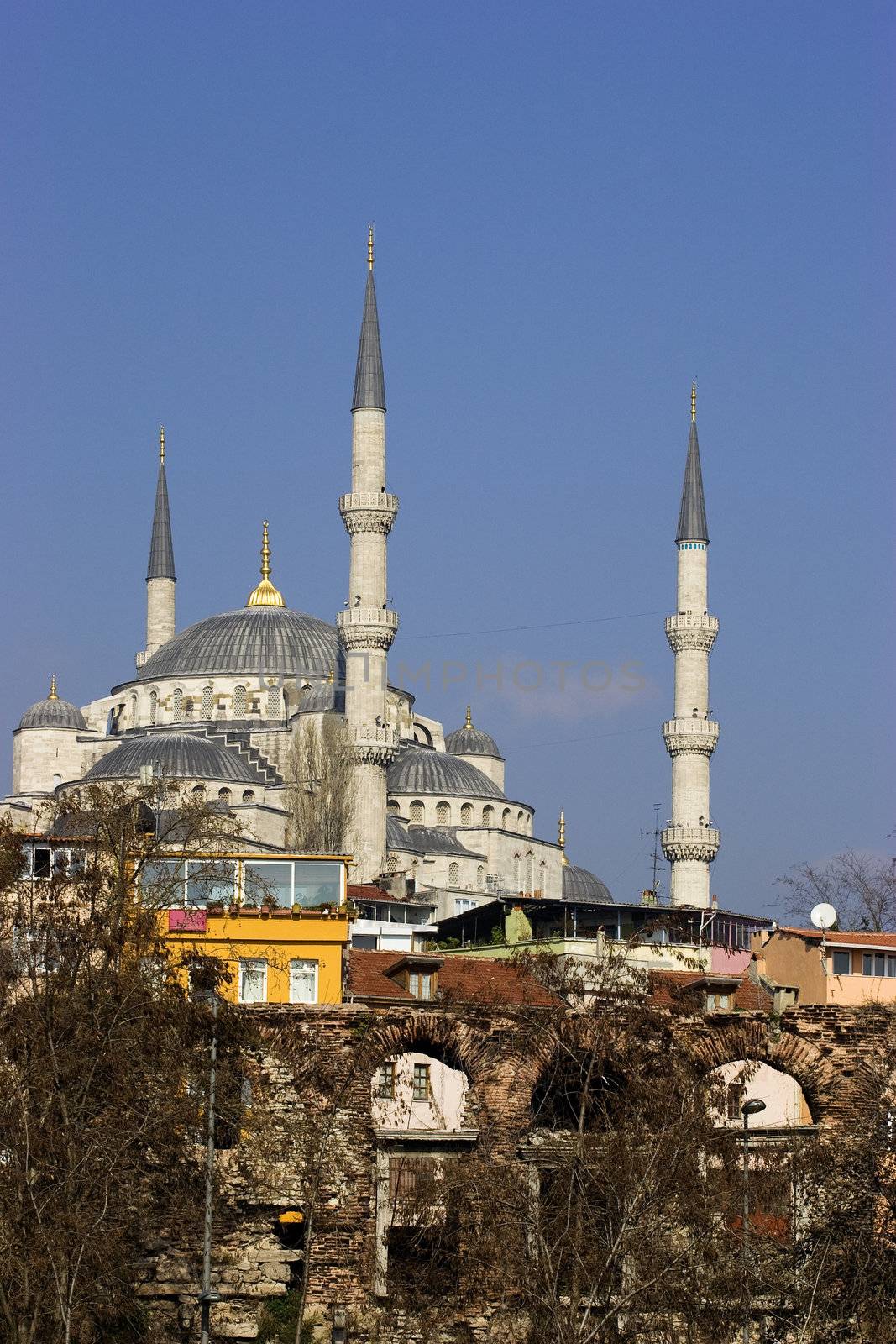 The Sultan Ahmed Mosque in Istanbul also known as the Blue Mosque.