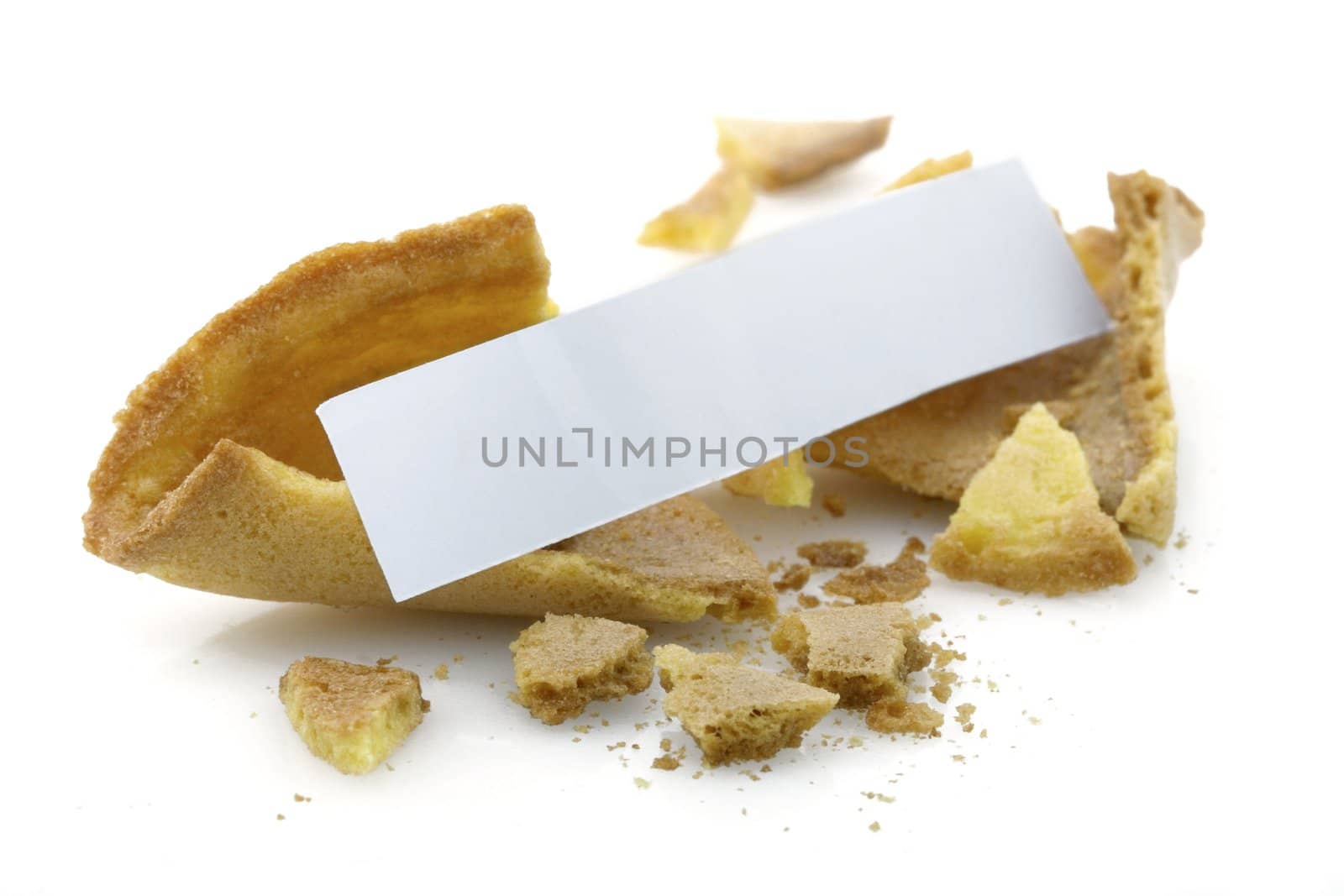 Opened fortune cookie with blank message - insert your own