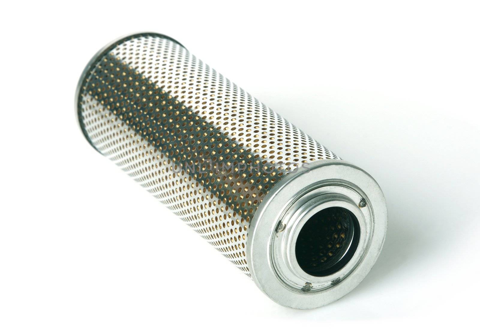 Close-up of a air filter isolated on white background