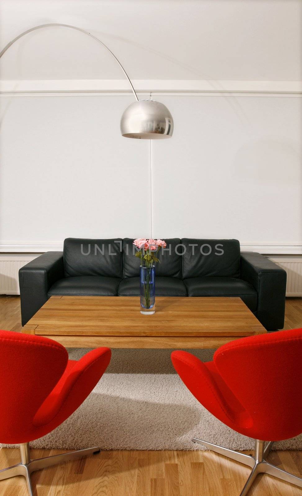 New and trendy living room with modern furniture