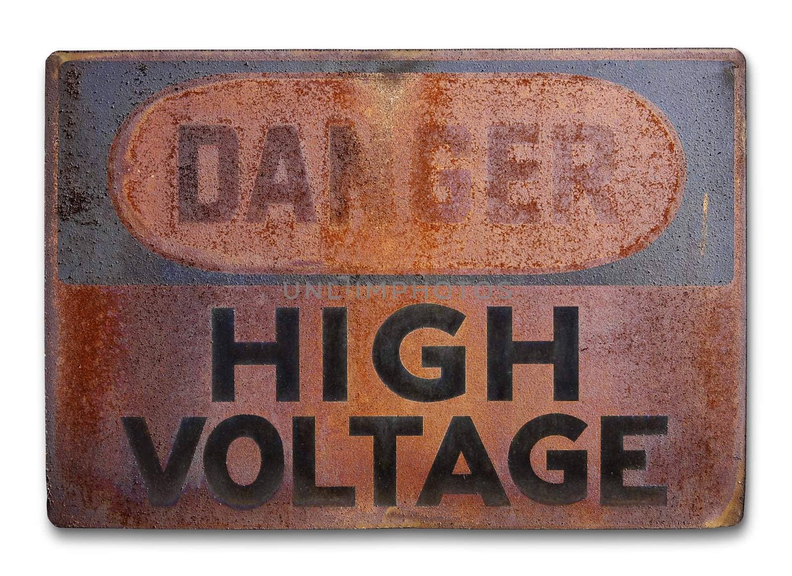 Old vintage warning sign - rusty and weathered