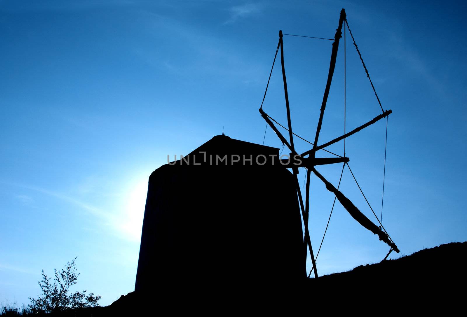 Landscape of a Windmill in the morning