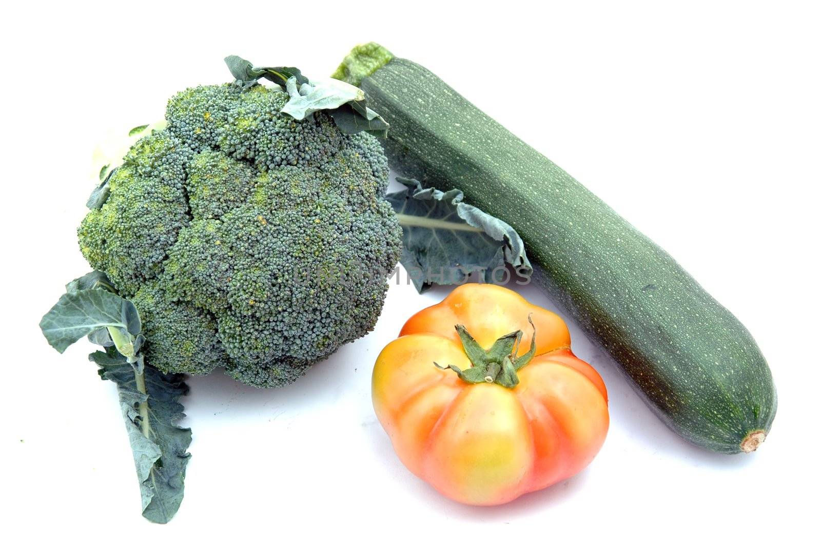 courgette, tomato and broccolis