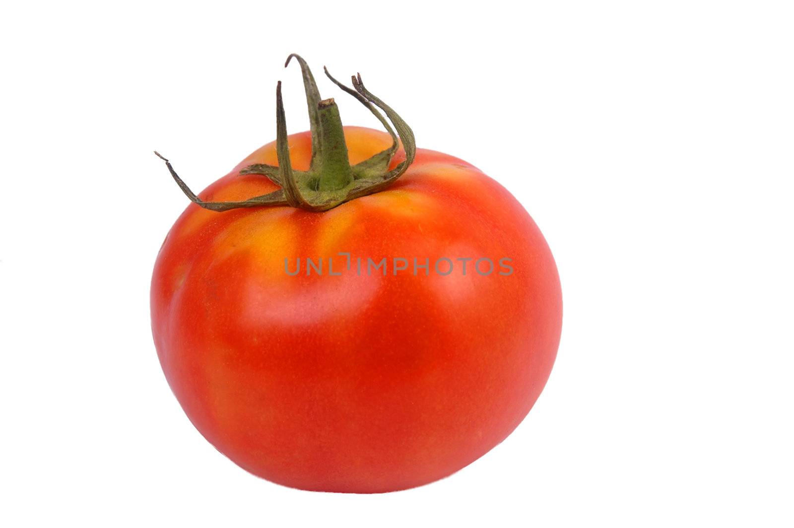 red tomato isolated on white by raalves