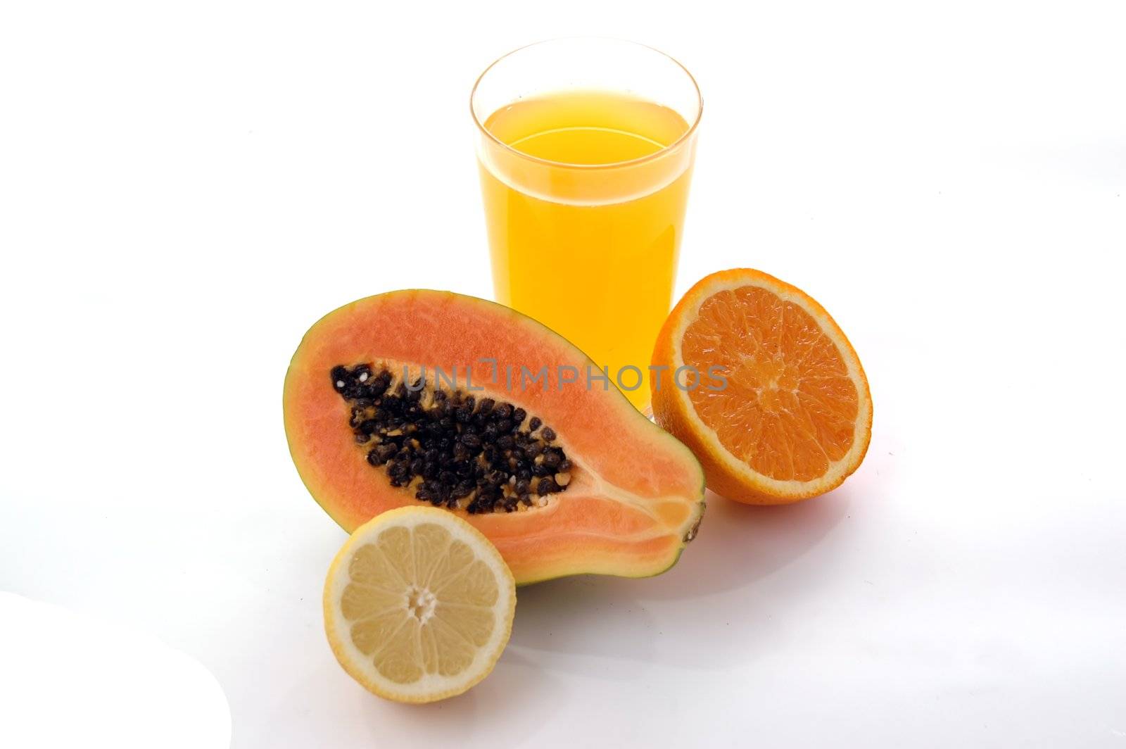 papaya lemon and oranje juice