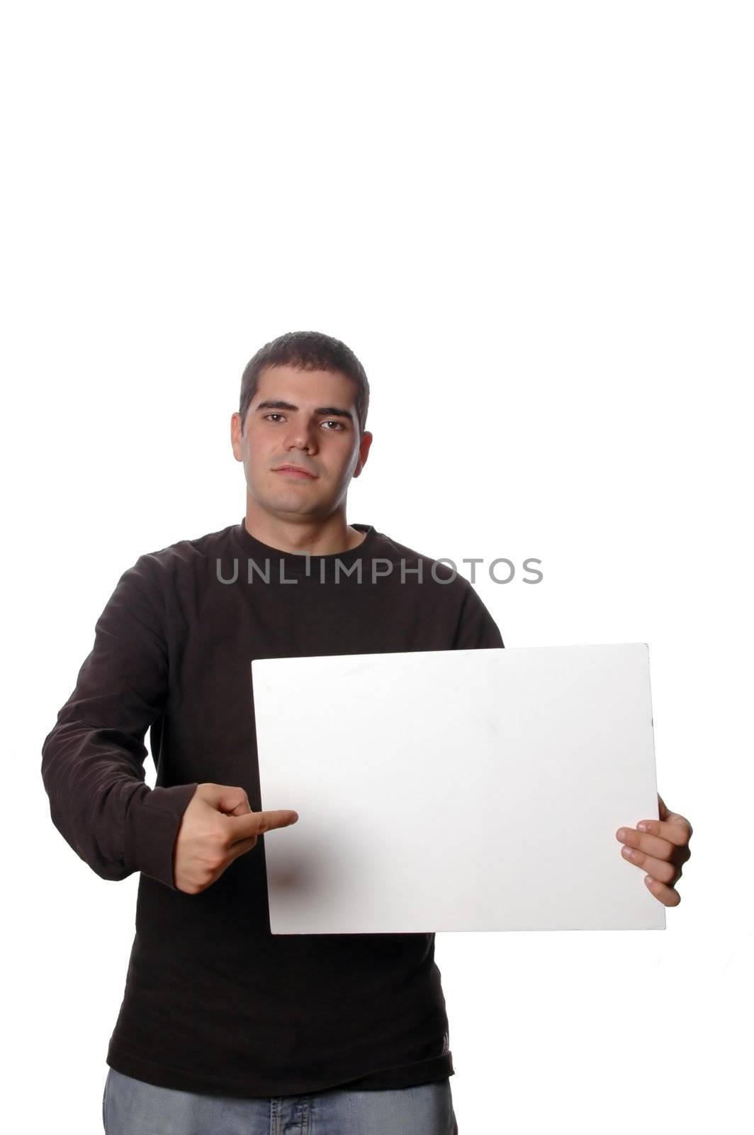 young man showing white board by raalves
