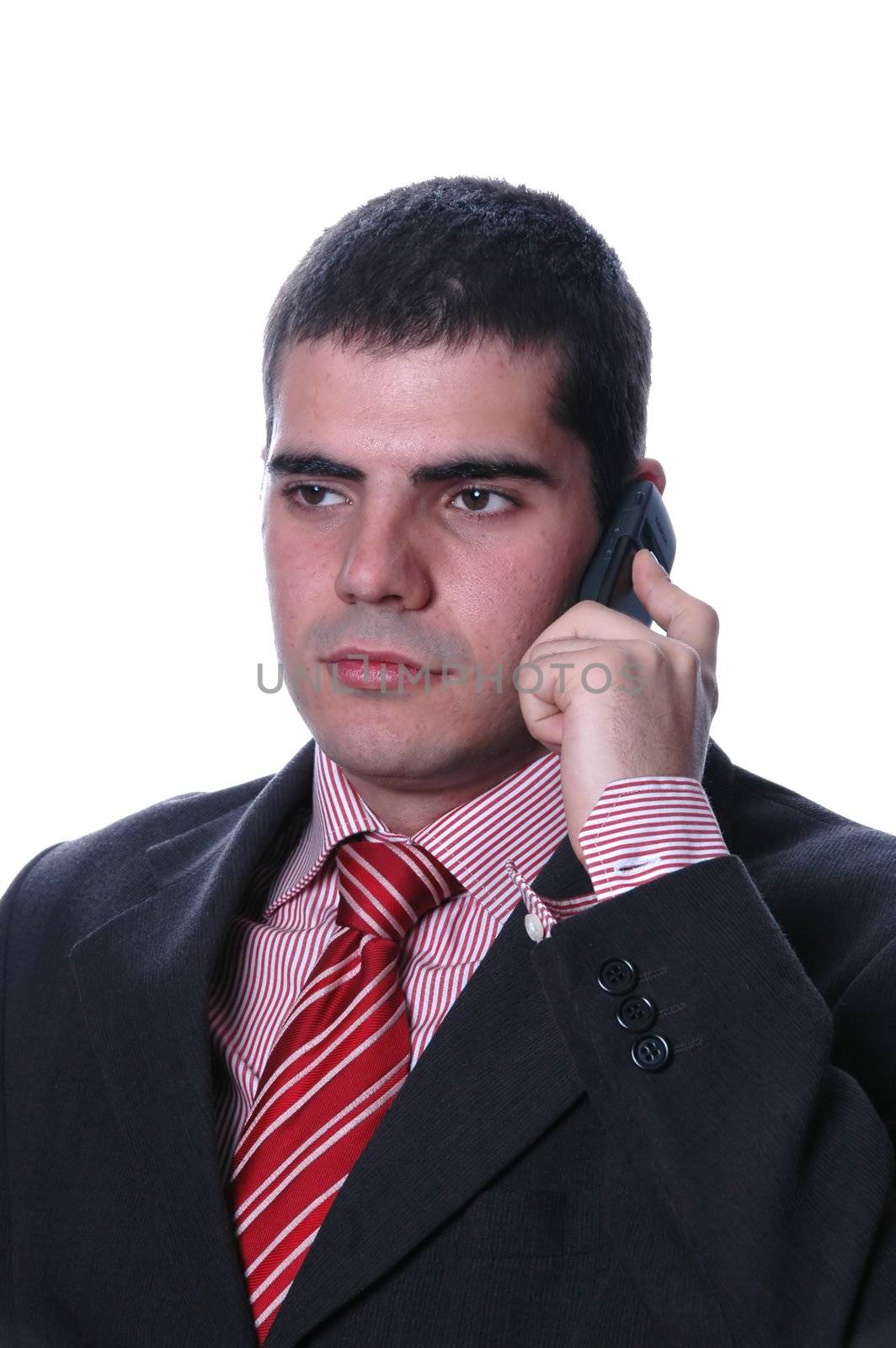 young businessman at cell phone