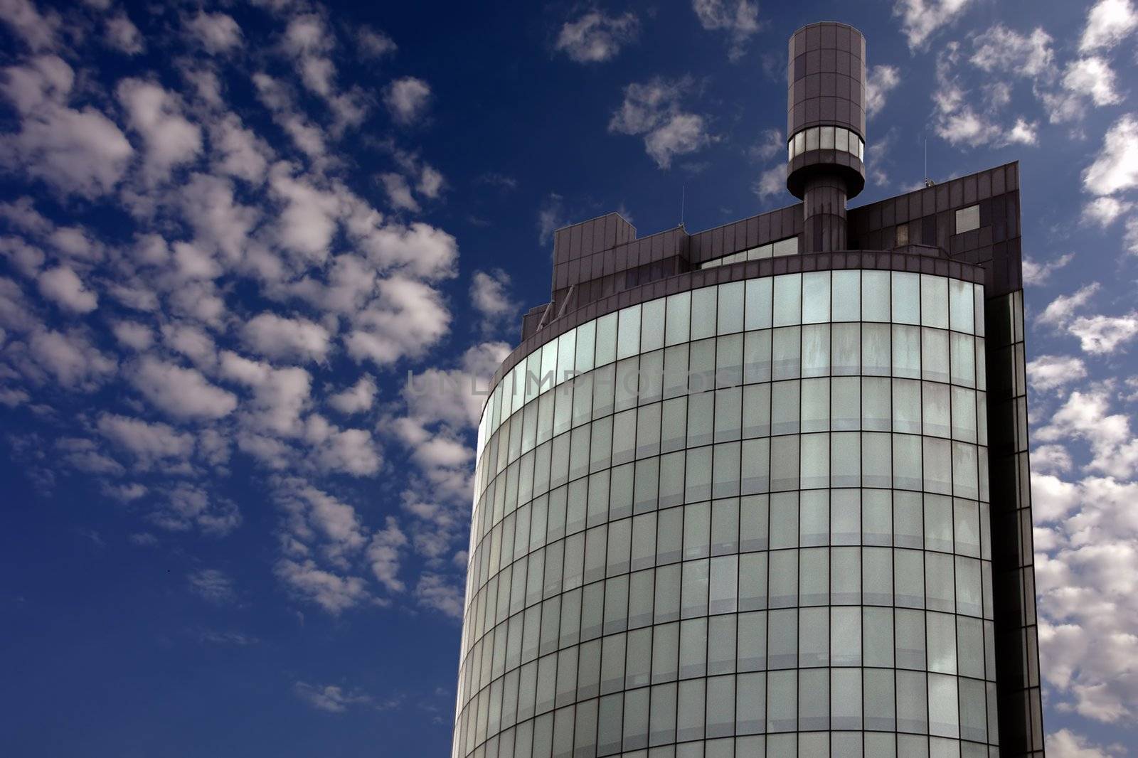 blue sky with glass building