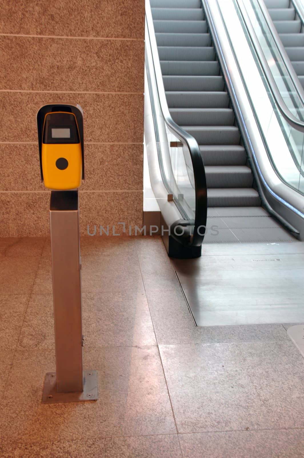ticket validation machines and escalator