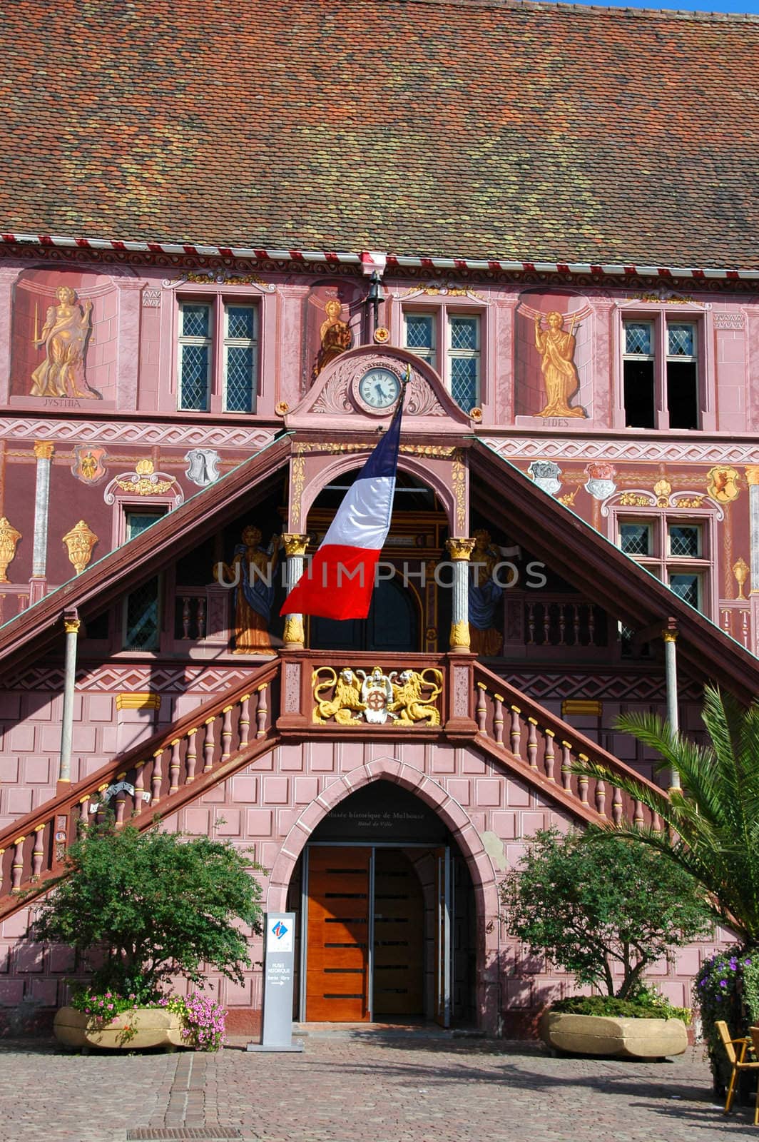 Official building with french flag