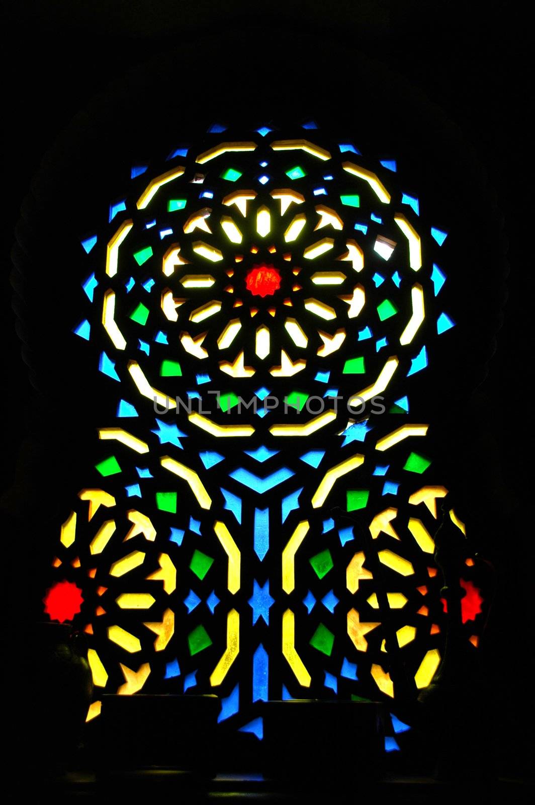 crystal window in church