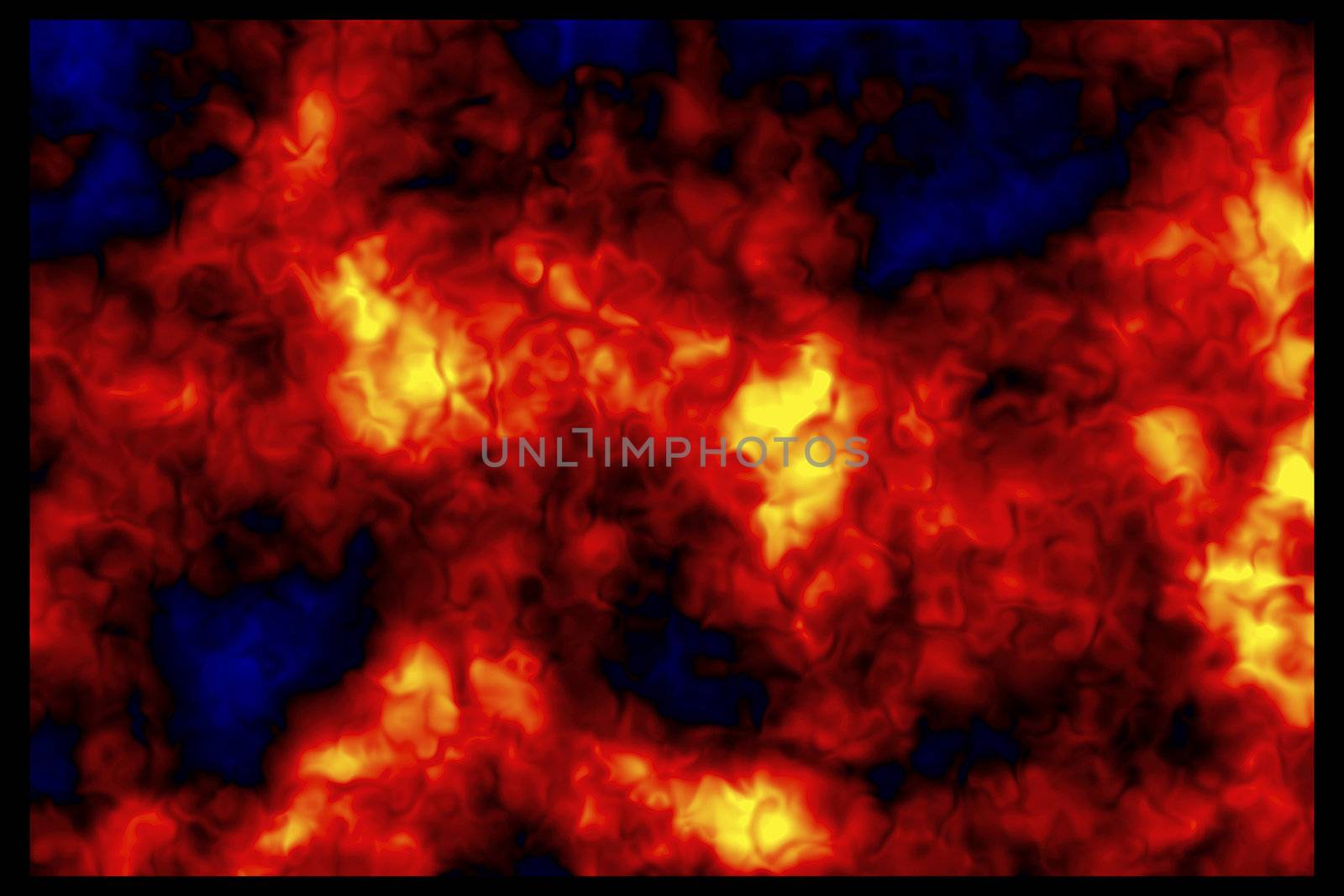 Intense red and yellow fire pattern with a deep blue background