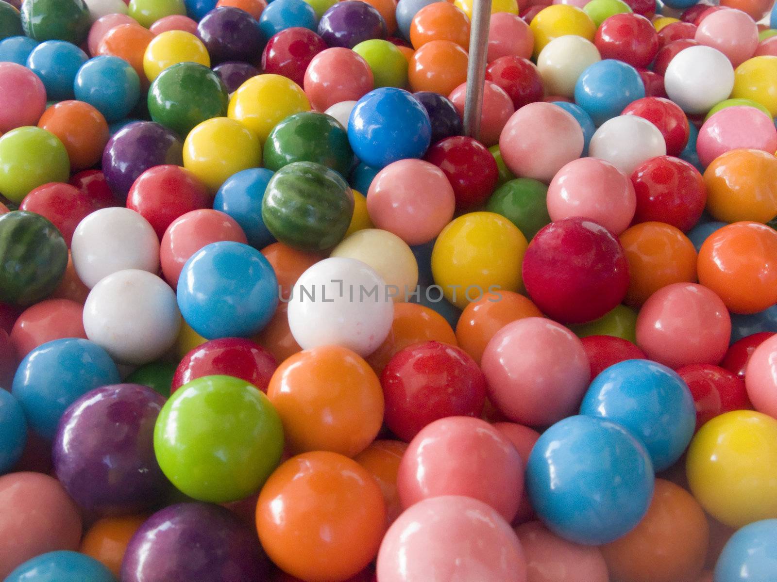 Close up of Colorful Balls in a Bubble Gum Machine