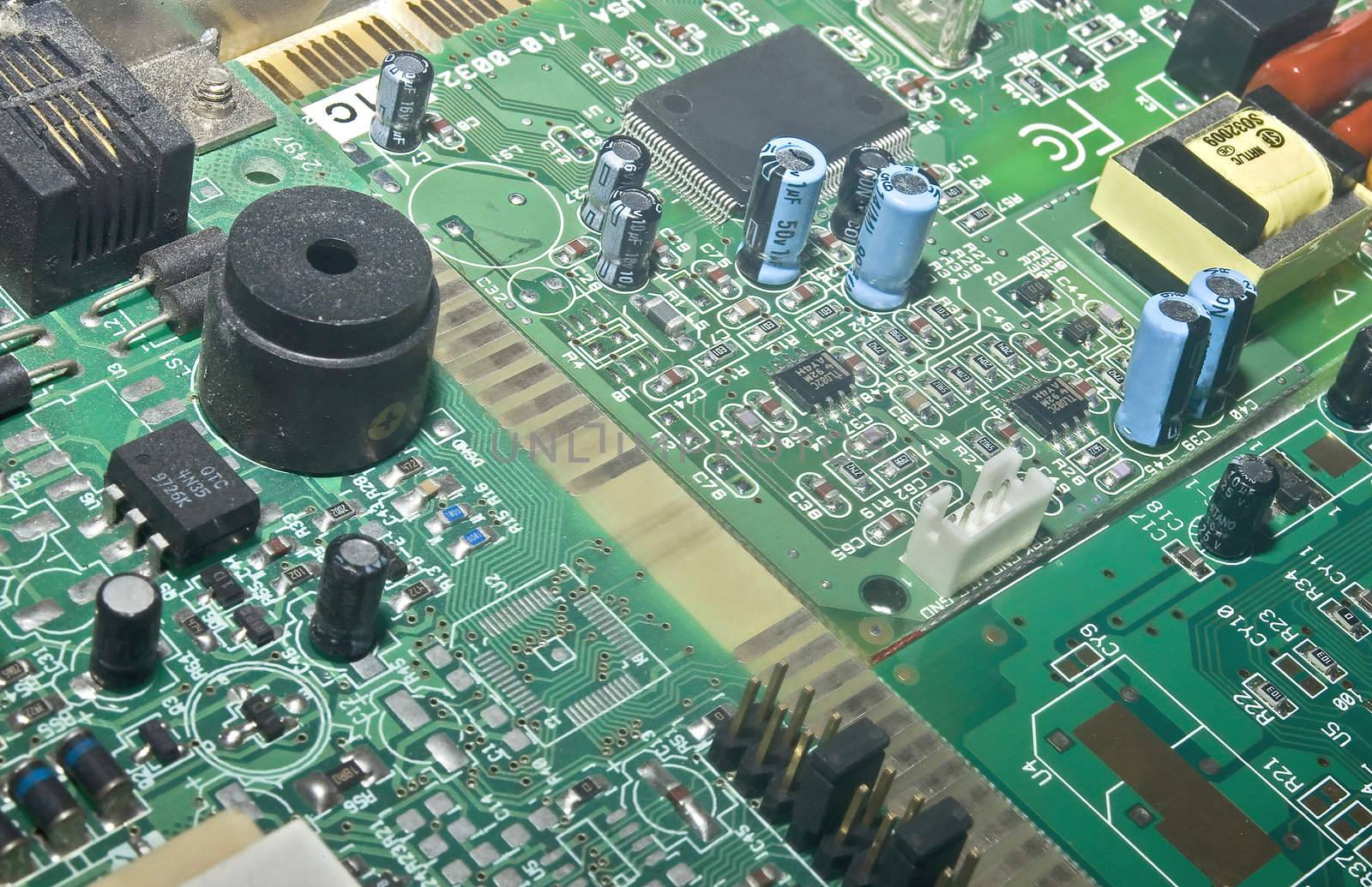Macro shot of a Computer PCB