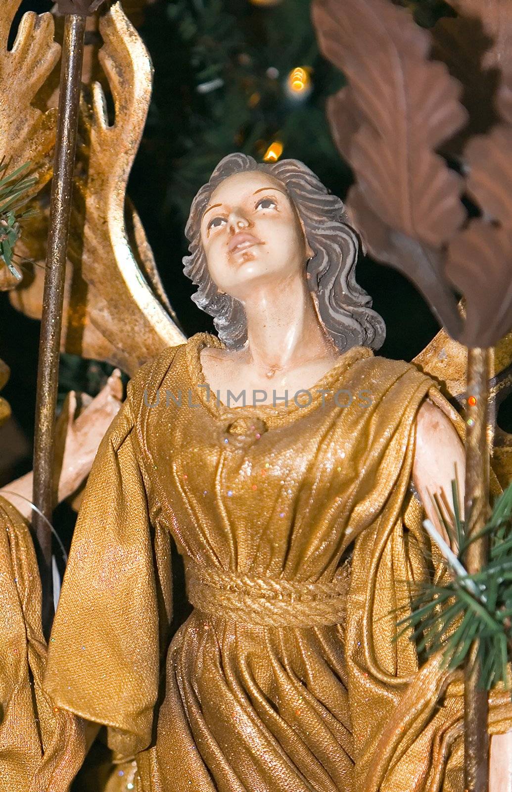 Statue of a Christmas Angel during the Holiday Season.