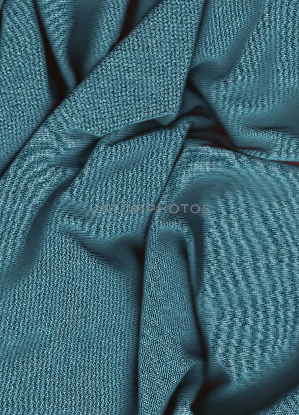 Turquoise fabric texture - close-up image