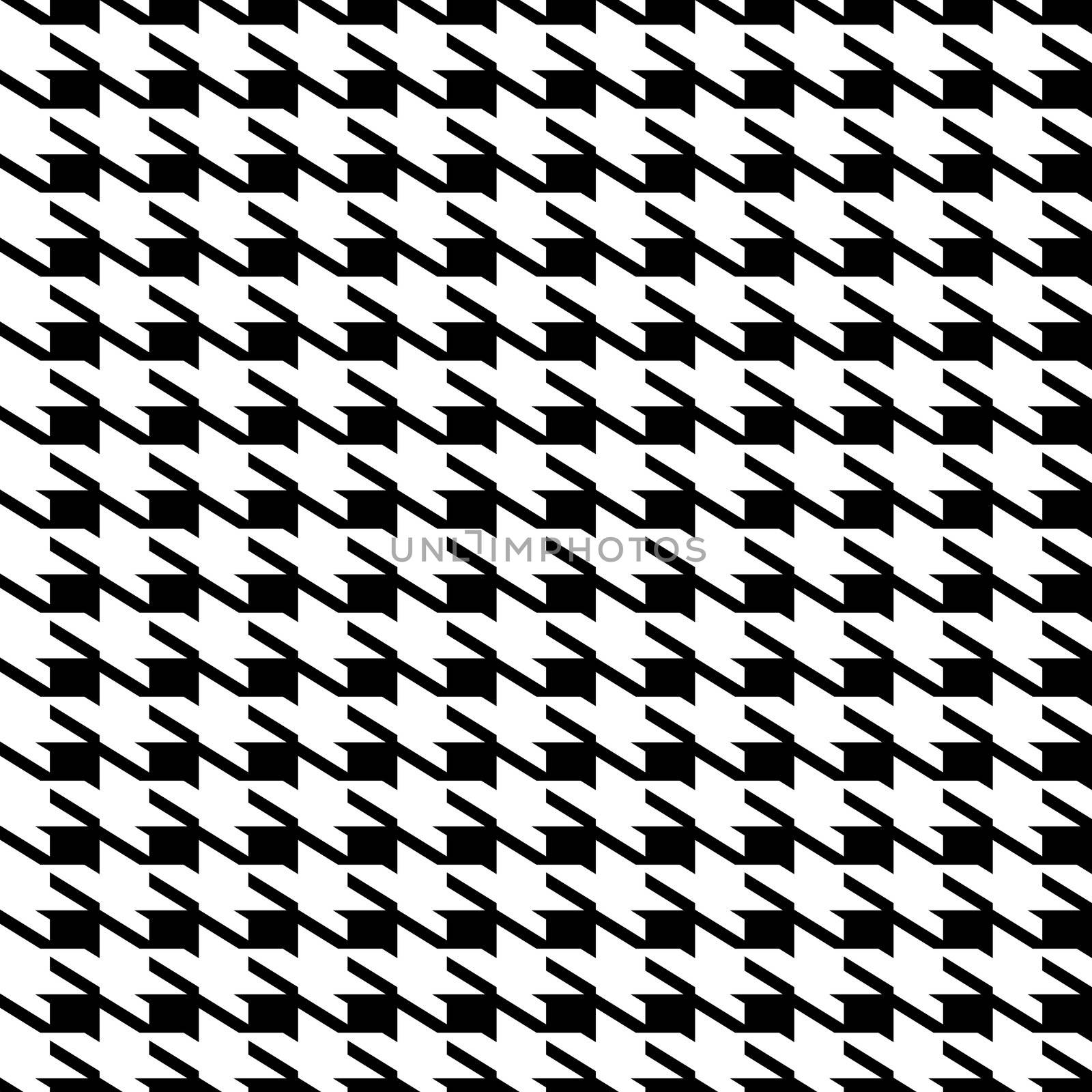 Black and white seamless houndstooth repeating fabric background pattern