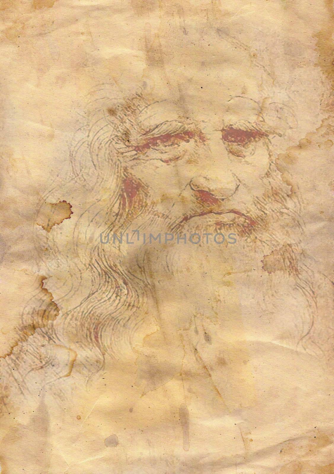 Old grunge papae a la da Vinci by Mibuch