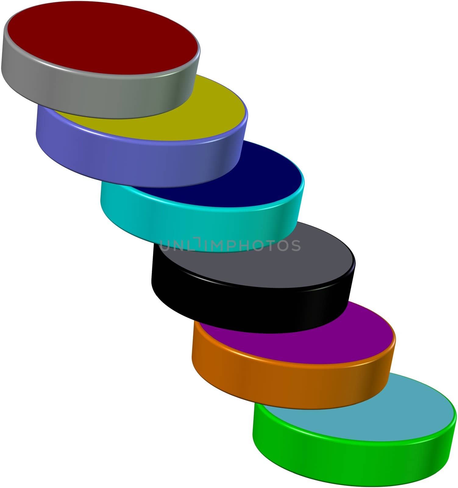 a 3d depiction of steps to success in coloury