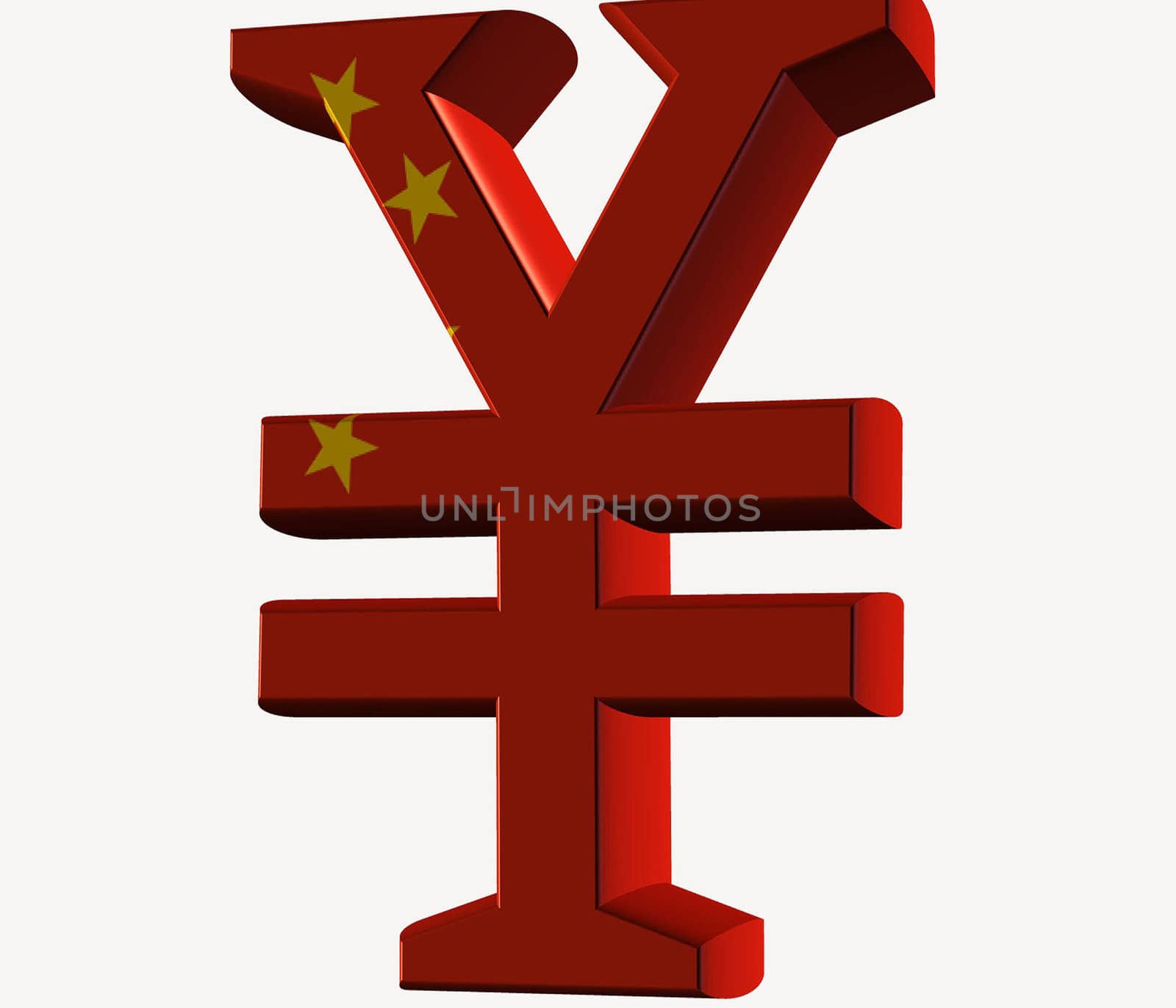 A 3d symbol of the chinese currency yuan