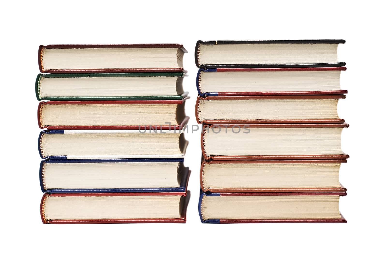 Some old books isolated on white background.