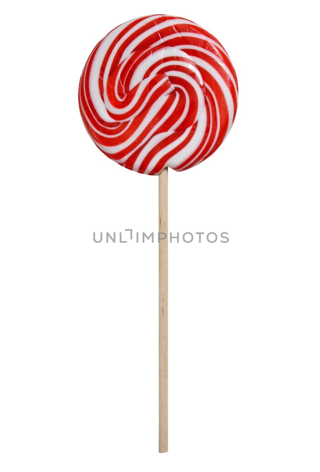 Traditional handmade lollipop isolated on white with clipping path