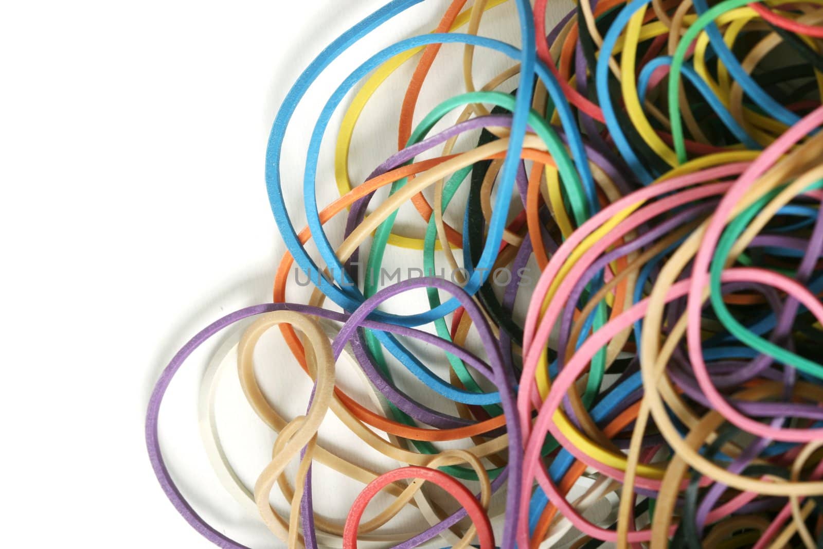 Close-up of elastic rubber band - perfect as a business or office background