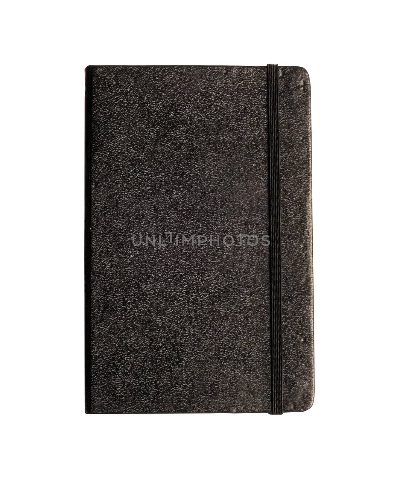 Black memo book isolated on white with clipping path - essential accessory for all bachelors