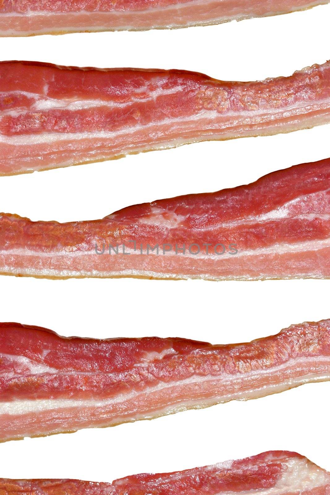 Bacon strips isolated on white