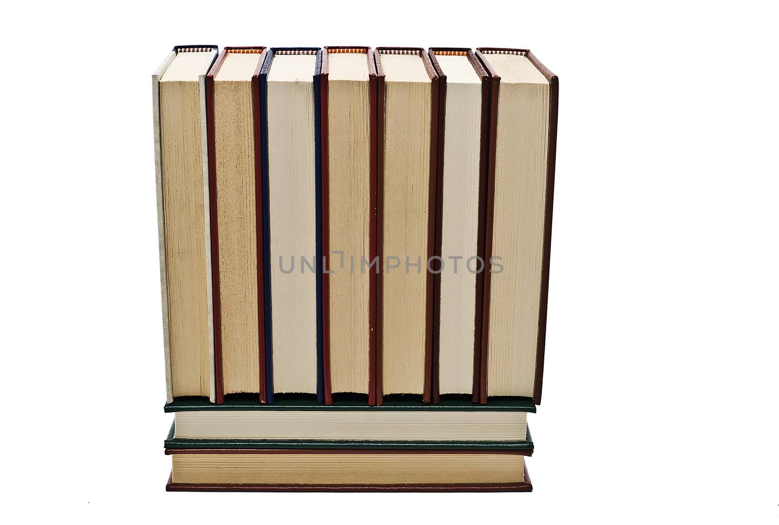 Some old books isolated on white background.