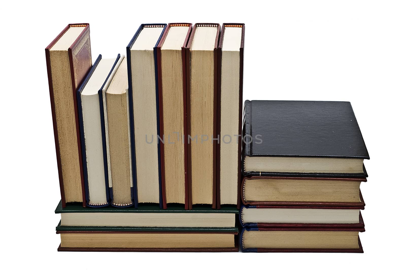 Some old books isolated on white background.