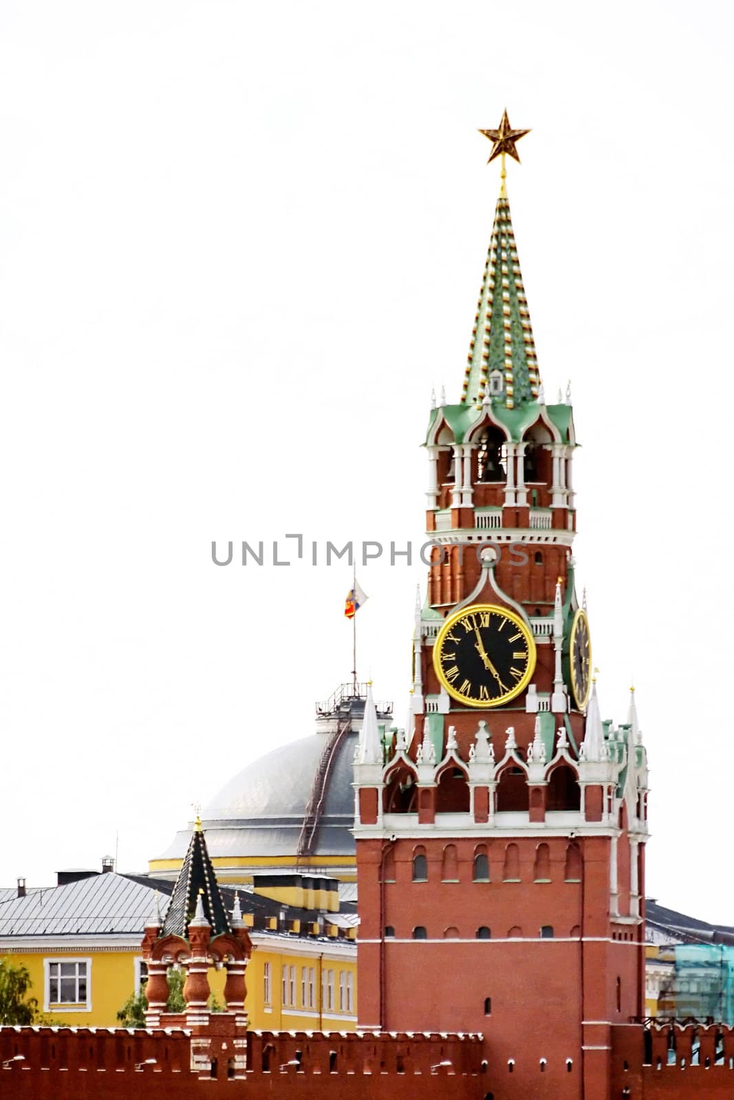 a photo of Spasskaya tower. Red Square. Kremlin