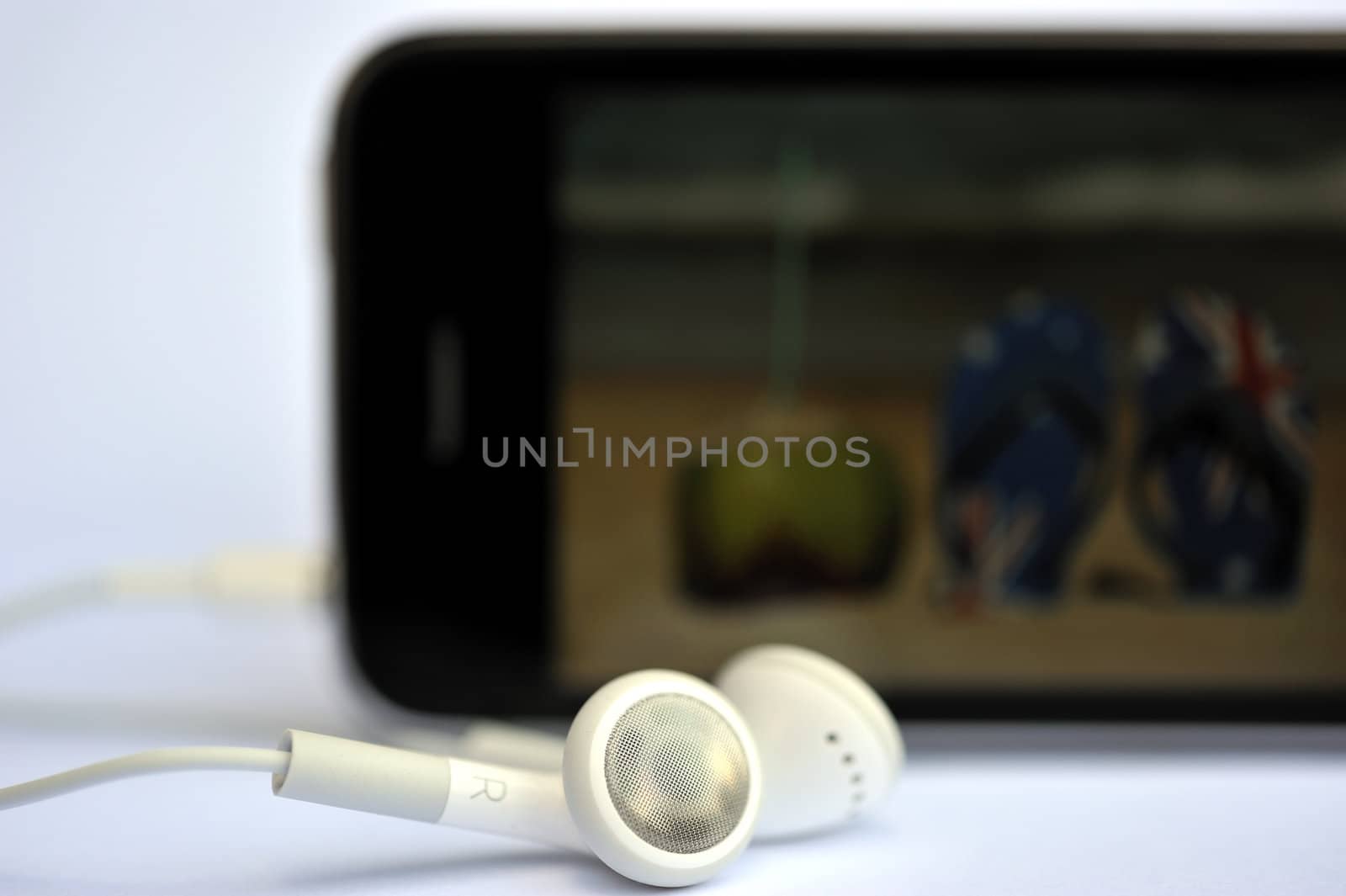 Mp3 player with the headphone to listen the music