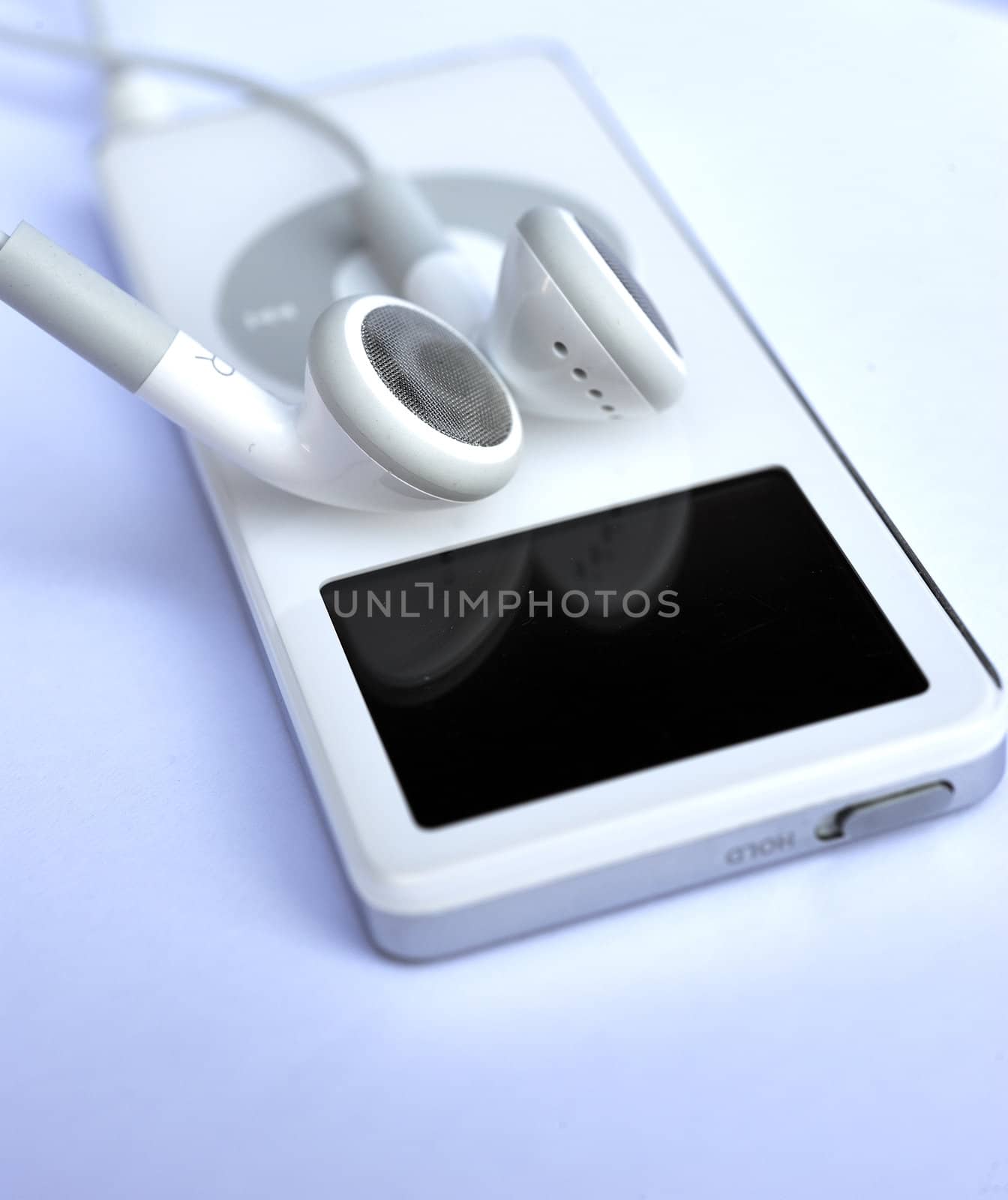 Mp3 player with the headphone to listen the music