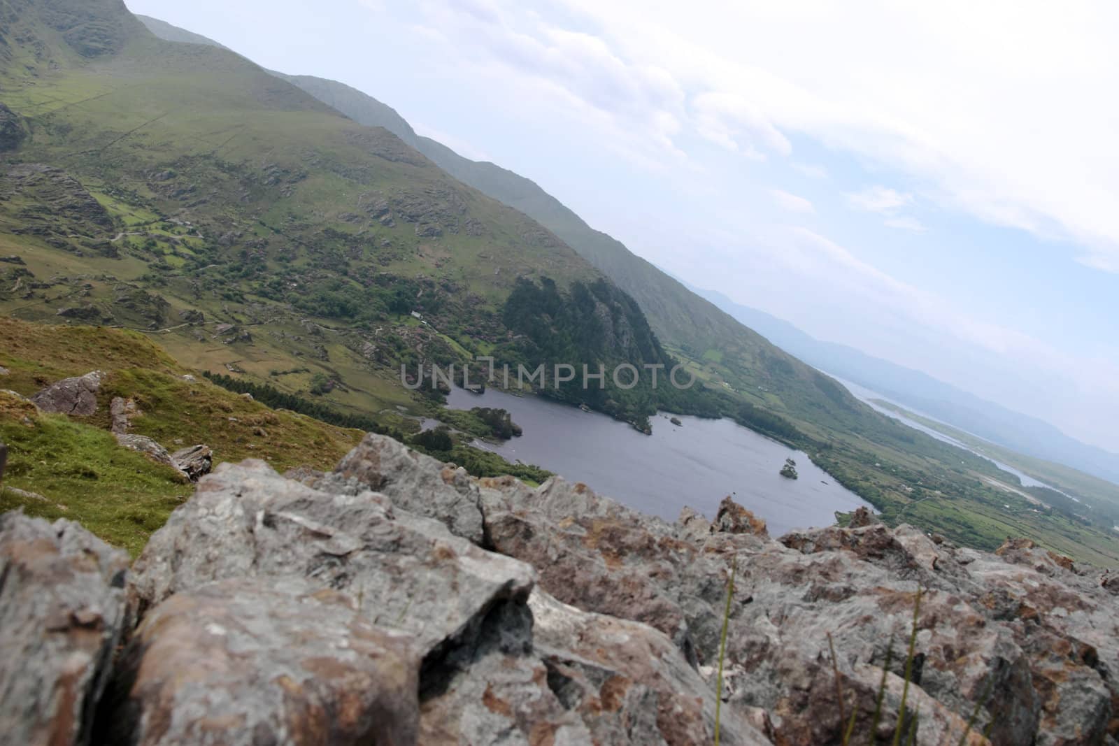 an evenings view of winding roads through the mountains of kerry