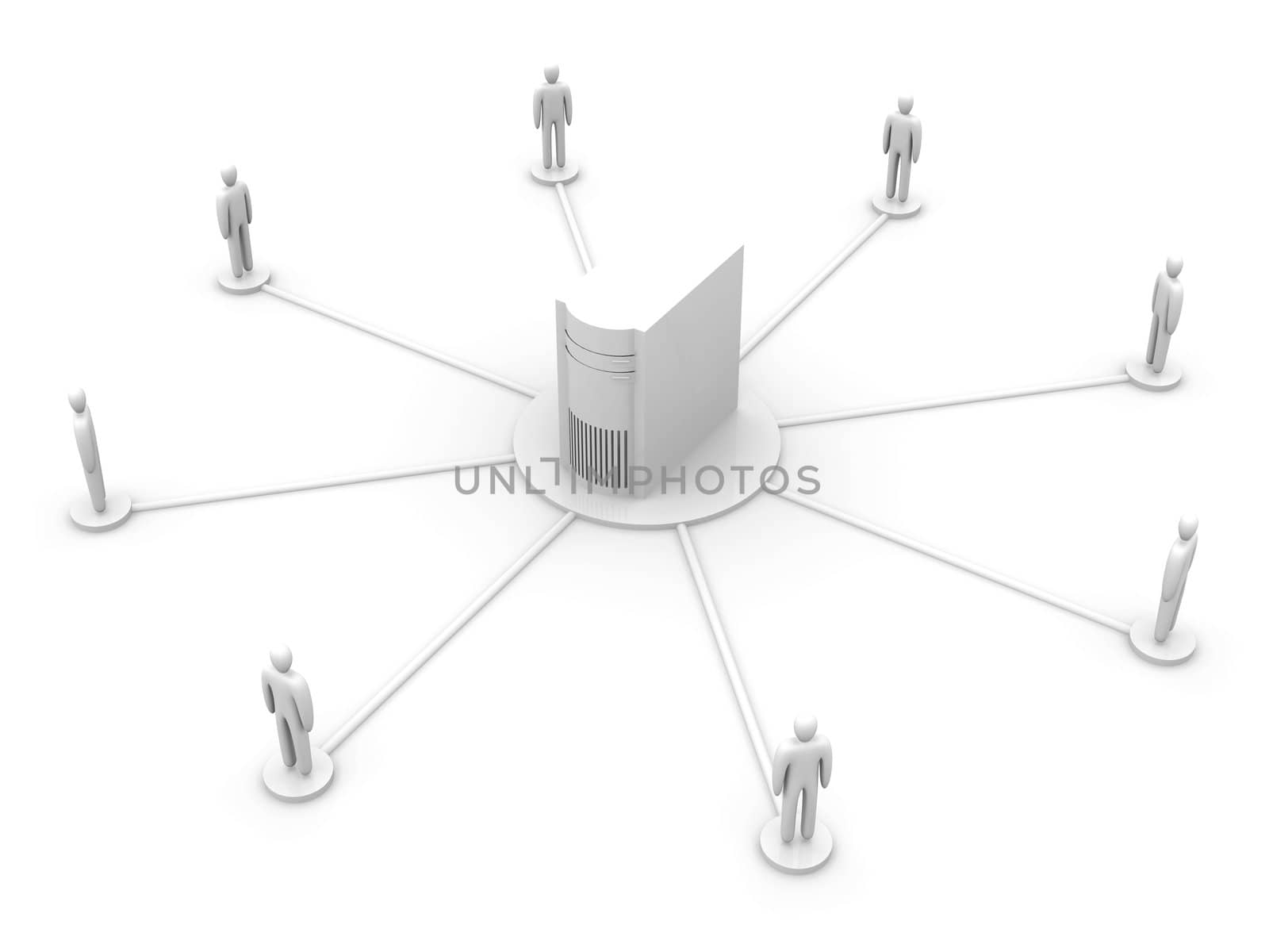 Connected People. 3D rendered illustration.