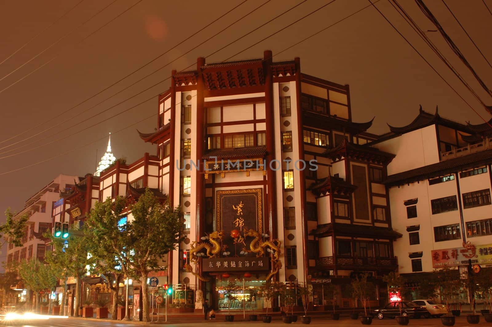 Old town YuYuan, called also Cheng Huang Miao in Shanghai, China. Famous traditional architecture.