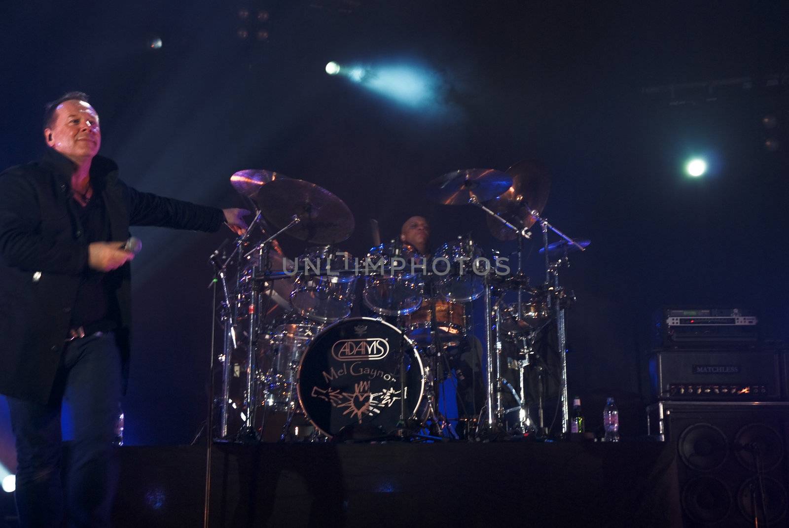 Simple Minds performs at Sala Polivalenta December 15, 2009 in Bucharest.