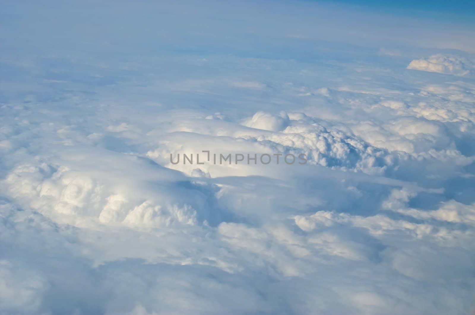View of white cloud formations