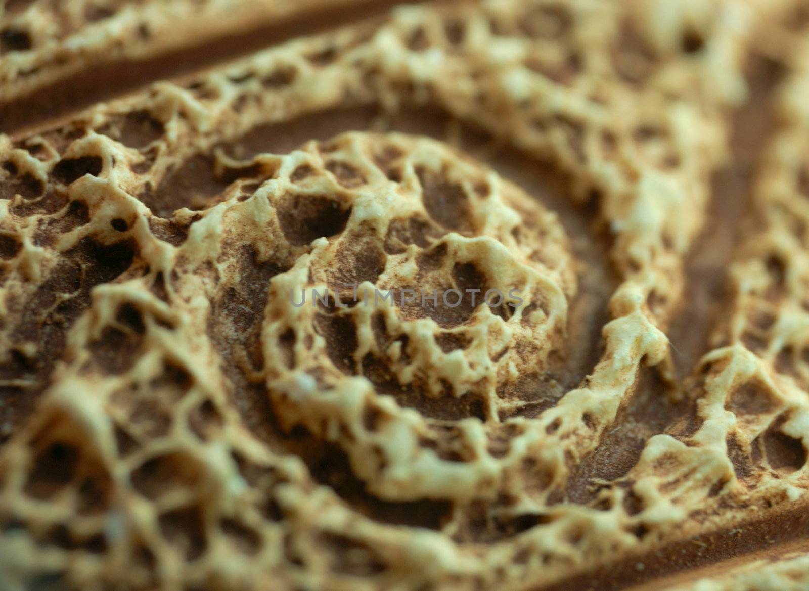 macro spiral pattern of rough ceramics (pottery) of vintage pot