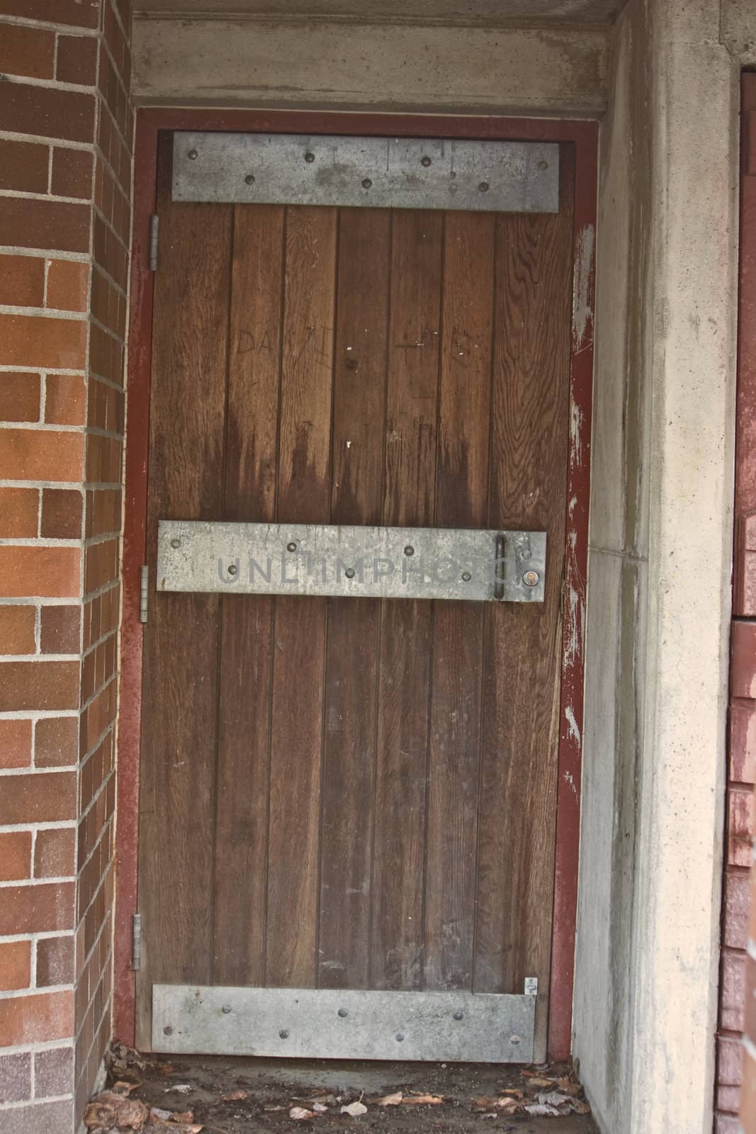 Old Looking Steel Reinforced Door with Wood Boards