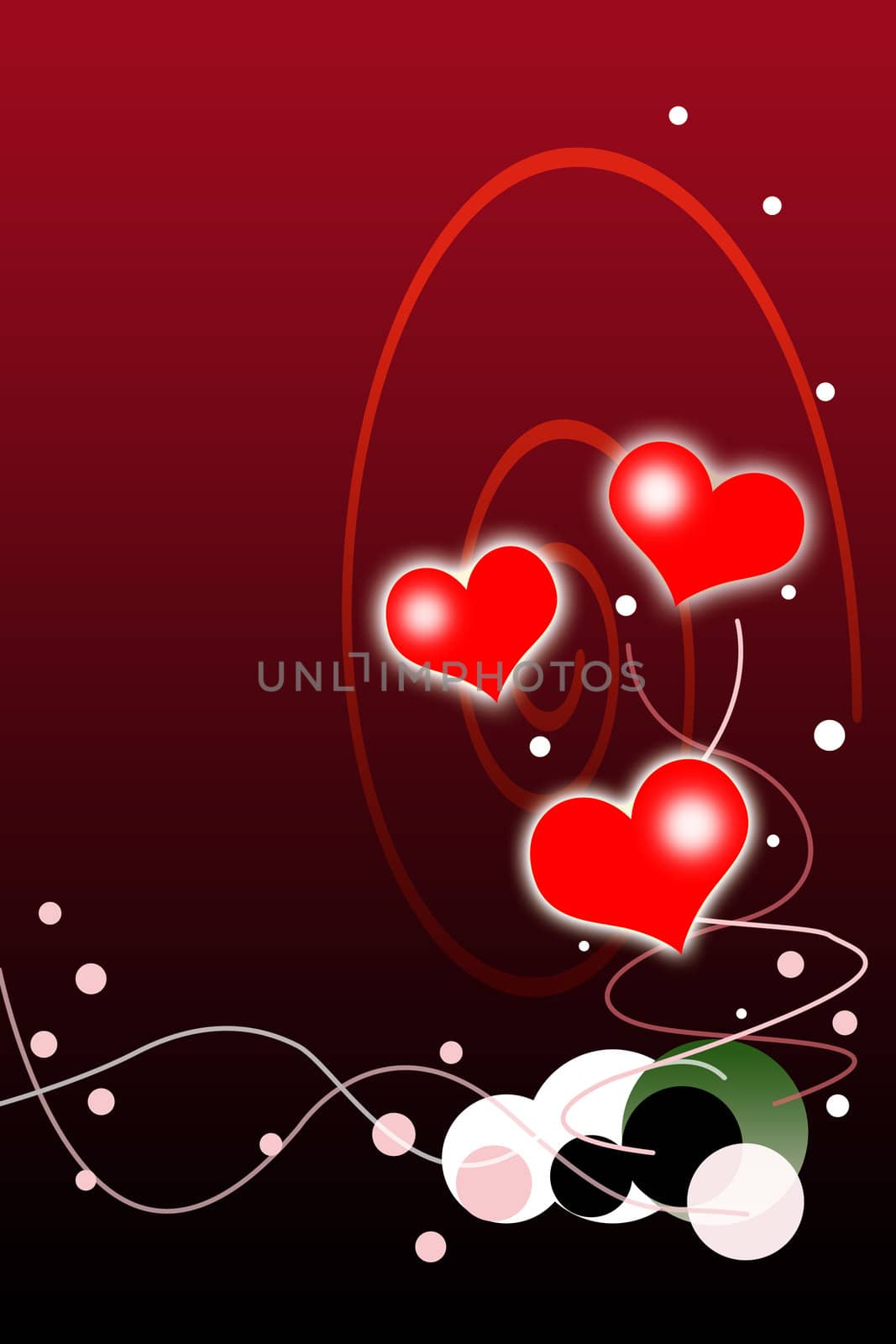 Valentines Day Background with Red and White Hearts by mwp1969