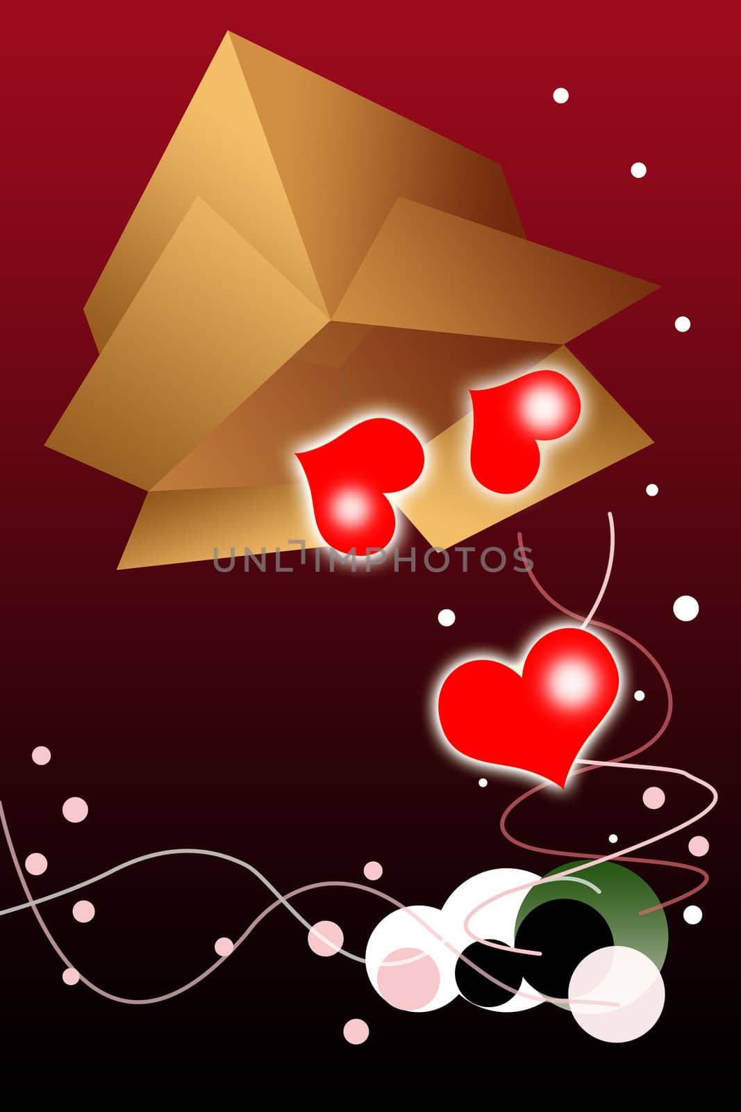Valentines Day Background with Moving Box and Hearts by mwp1969