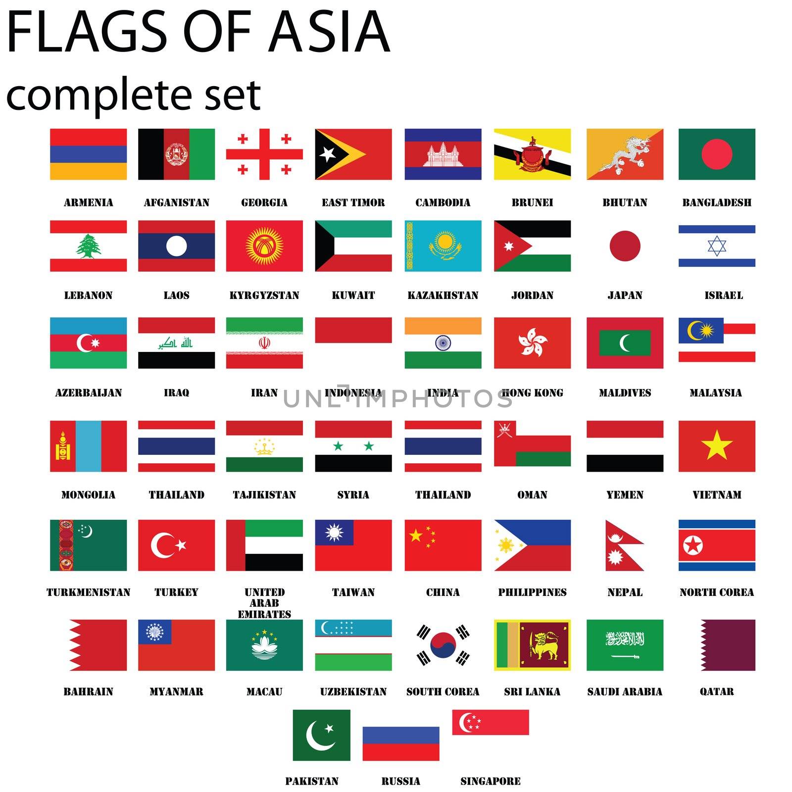 Asia flags by Lirch