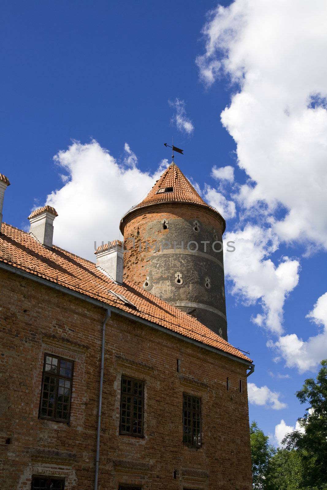 Old castle tower in lithuania, Panemune regional park