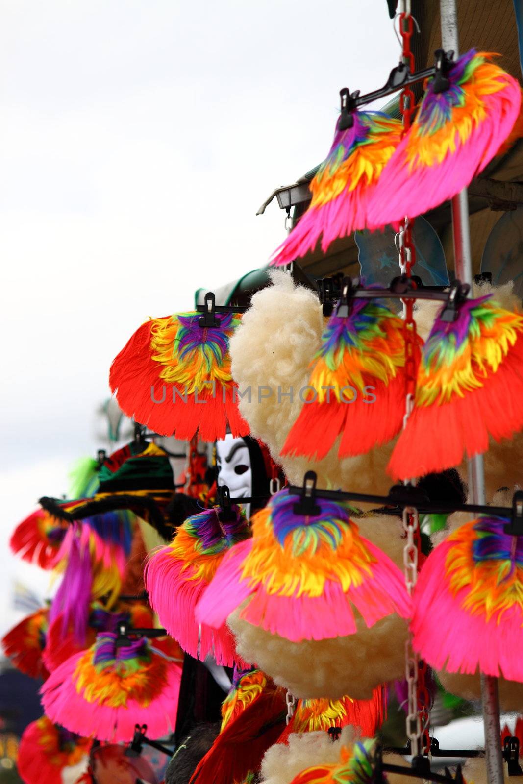 Carnival of Viareggio, Italy. Stalls with masks 