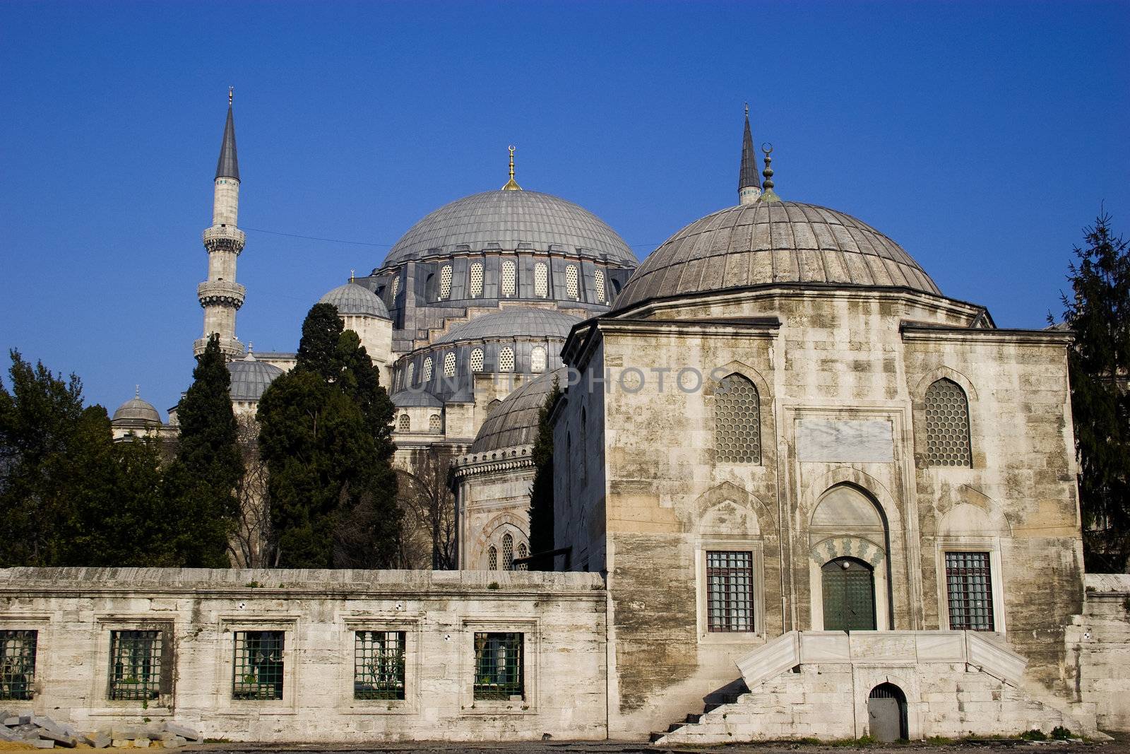 Suleymaniye Mosque in Istanbul, Turkey. It is the second largest mosque in the city.